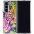 Neon Rainbow Cheetah with Rose by Sheena Pike Galaxy Z Fold5 5G Clear Case