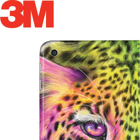 Neon Rainbow Cheetah with Rose by Sheena Pike Apple iPad Skin
