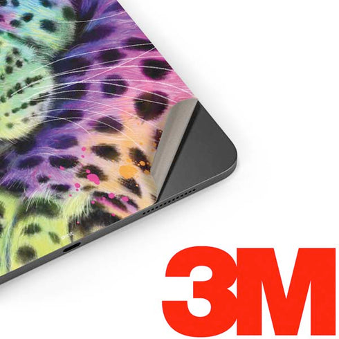 Neon Rainbow Cheetah with Rose by Sheena Pike Apple iPad Pro Skin