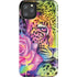 Neon Rainbow Cheetah with Rose by Sheena Pike iPhone Cases
