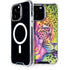 Neon Rainbow Cheetah with Rose by Sheena Pike iPhone Cases