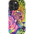 Neon Rainbow Cheetah with Rose by Sheena Pike iPhone 15 Pro Impact Case