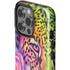 Neon Rainbow Cheetah with Rose by Sheena Pike iPhone 15 Pro Impact Case