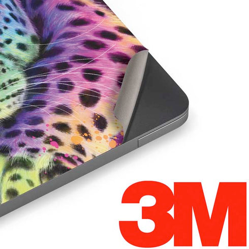 Neon Rainbow Cheetah with Rose by Sheena Pike Apple MacBook Air Skin