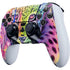 Neon Rainbow Cheetah with Rose by Sheena Pike PS5 DualSense Edge Pro Controller Skin