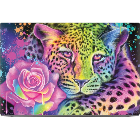 Neon Rainbow Cheetah with Rose by Sheena Pike Dell XPS Skin
