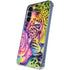 Neon Rainbow Cheetah with Rose by Sheena Pike Galaxy A55 5G Clear Case