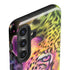 Neon Rainbow Cheetah with Rose by Sheena Pike Galaxy S25 Impact Case