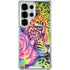 Neon Rainbow Cheetah with Rose by Sheena Pike Galaxy S25 Ultra Clear Case