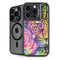 Neon Rainbow Cheetah with Rose by Sheena Pike iPhone 13 Pro Kickstand Case