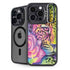 Neon Rainbow Cheetah with Rose by Sheena Pike iPhone 15 Pro Max Kickstand Case