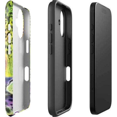 Neon Rainbow Cheetah with Rose by Sheena Pike iPhone 16 Impact Case