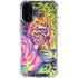 Neon Rainbow Cheetah with Rose by Sheena Pike iPhone 16 Plus Clear Case