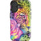 Neon Rainbow Cheetah with Rose by Sheena Pike iPhone 16 Plus Impact Case