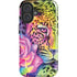Neon Rainbow Cheetah with Rose by Sheena Pike iPhone 16 Plus Magsafe Impact Case