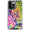 Neon Rainbow Cheetah with Rose by Sheena Pike iPhone 16 Pro Clear Case
