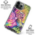 Neon Rainbow Cheetah with Rose by Sheena Pike iPhone 16 Pro Clear Case
