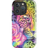 Neon Rainbow Cheetah with Rose by Sheena Pike iPhone 16 Pro Max Impact Case