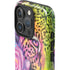Neon Rainbow Cheetah with Rose by Sheena Pike iPhone 16 Pro Max Impact Case