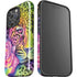 Neon Rainbow Cheetah with Rose by Sheena Pike iPhone 16 Pro Max Impact Case
