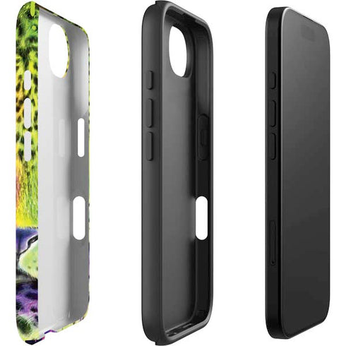 Neon Rainbow Cheetah with Rose by Sheena Pike iPhone 16e Impact Case