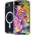 Neon Rainbow Cheetah with Rose by Sheena Pike iPhone 16e MagSafe Case