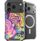 Neon Rainbow Cheetah with Rose by Sheena Pike iPhone 18 Pro MagSafe Case