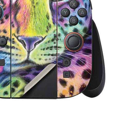 Neon Rainbow Cheetah with Rose by Sheena Pike Nintendo Switch 2 (2025) Joy-Con Controller Skin