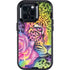 Neon Rainbow Cheetah with Rose by Sheena Pike Otterbox Defender iPhone Skin