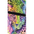 Neon Rainbow Cheetah with Rose by Sheena Pike PS5 Pro Disk Console Skin
