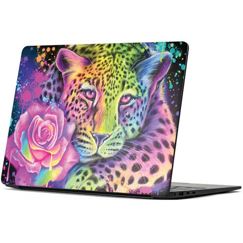 Neon Rainbow Cheetah with Rose by Sheena Pike Surface Laptop 7 15in Skin