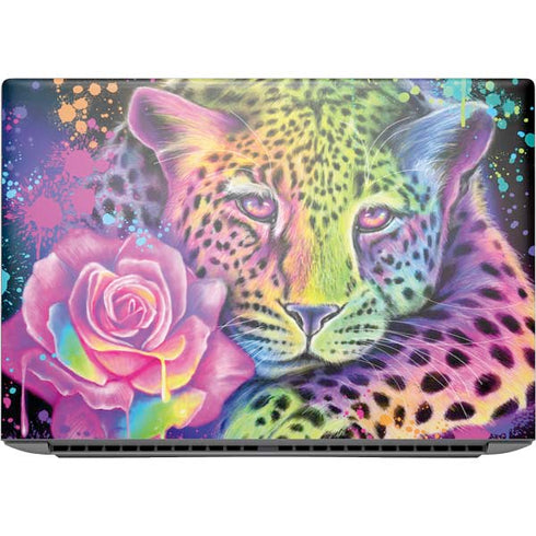 Neon Rainbow Cheetah with Rose by Sheena Pike HP ZBook Fury 16 G10 Skin