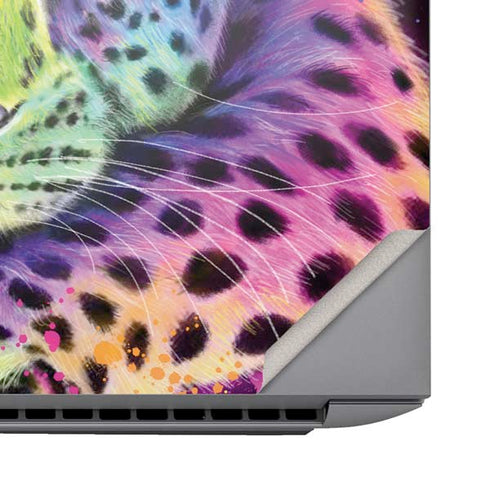 Neon Rainbow Cheetah with Rose by Sheena Pike HP ZBook Fury 16 G10 Skin
