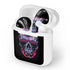 Liquid Blue Neon Skull with Glasses Apple AirPods Skin