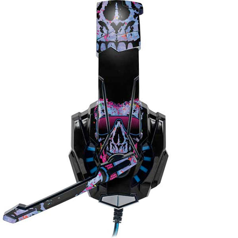 Liquid Blue Neon Skull with Glasses BENGOO G9000 Skin