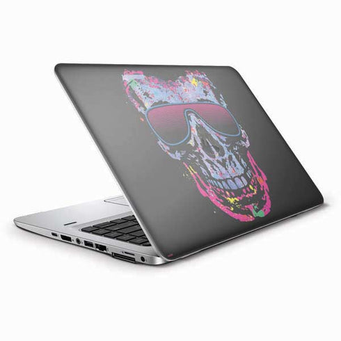 Liquid Blue Neon Skull with Glasses HP Elitebook Skin