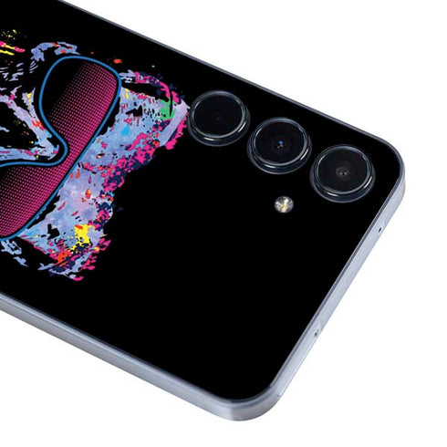 Liquid Blue Neon Skull with Glasses Galaxy A35 5G Skin