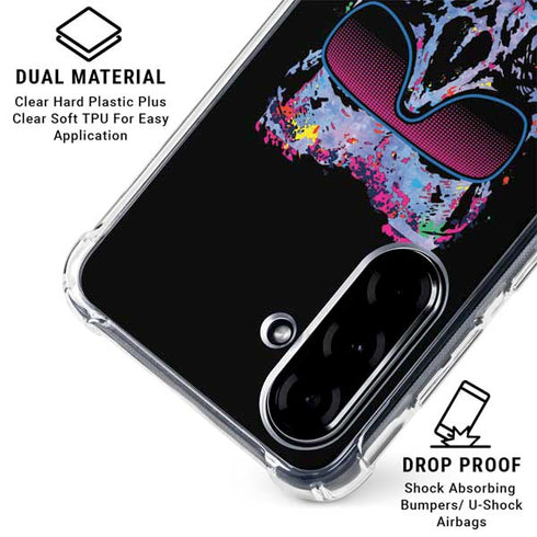 Liquid Blue Neon Skull with Glasses Galaxy A36 5G Clear Case