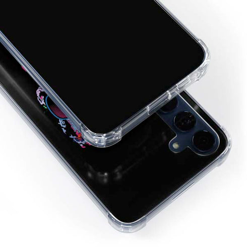 Liquid Blue Neon Skull with Glasses Galaxy A55 5G Clear Case