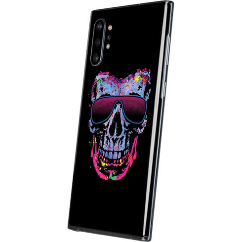 Liquid Blue Neon Skull with Glasses Galaxy Note 10 Plus Skin