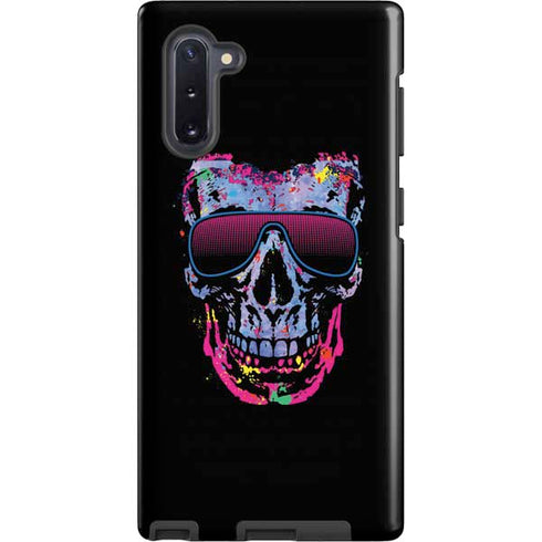 Liquid Blue Neon Skull with Glasses Galaxy Cases