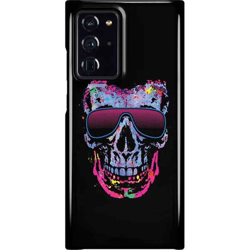 Liquid Blue Neon Skull with Glasses Galaxy Cases