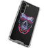 Liquid Blue Neon Skull with Glasses Galaxy S24 FE Clear Case