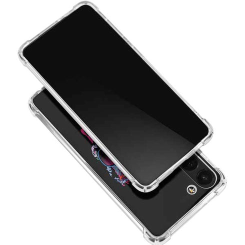 Liquid Blue Neon Skull with Glasses Galaxy S24 FE Clear Case