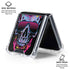 Liquid Blue Neon Skull with Glasses Galaxy Z Flip6 Clear Case