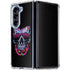 Liquid Blue Neon Skull with Glasses Galaxy Z Fold5 5G Clear Case