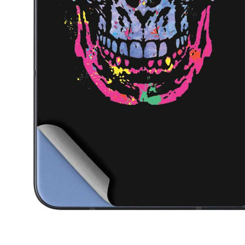 Liquid Blue Neon Skull with Glasses Galaxy Z Fold5 5G Skin
