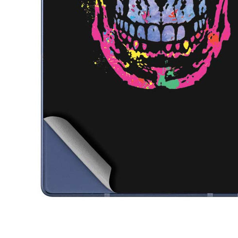 Liquid Blue Neon Skull with Glasses Galaxy Z Fold6 Skin