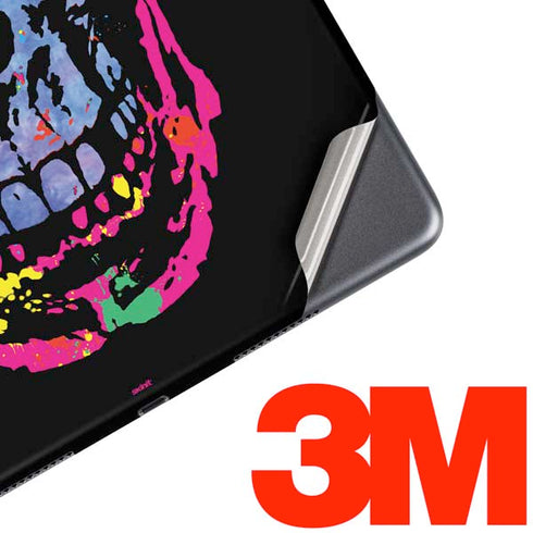 Liquid Blue Neon Skull with Glasses iPad Skins