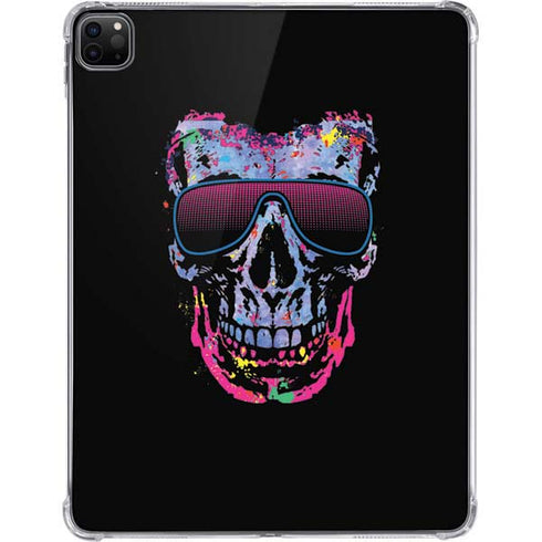 Liquid Blue Neon Skull with Glasses iPad Pro 11in (2024) Clear Case